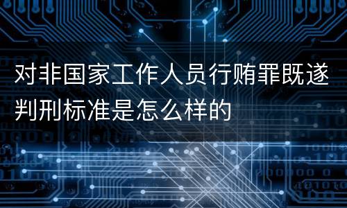 对非国家工作人员行贿罪既遂判刑标准是怎么样的