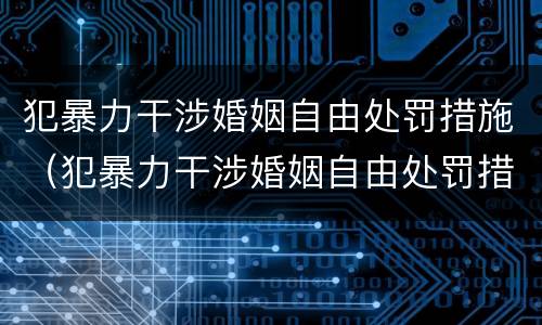 犯暴力干涉婚姻自由处罚措施（犯暴力干涉婚姻自由处罚措施怎么写）