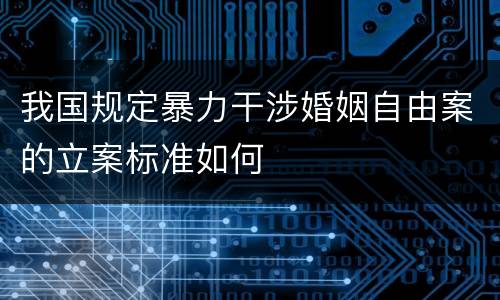 我国规定暴力干涉婚姻自由案的立案标准如何