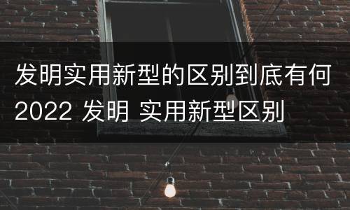 发明实用新型的区别到底有何2022 发明 实用新型区别