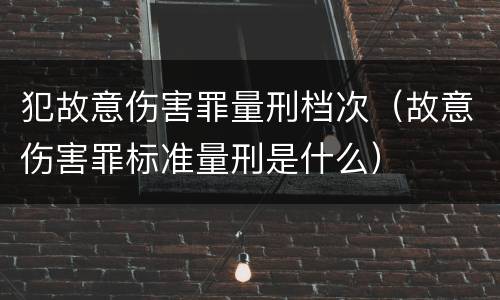 犯故意伤害罪量刑档次（故意伤害罪标准量刑是什么）