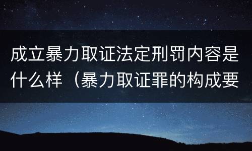 成立暴力取证法定刑罚内容是什么样（暴力取证罪的构成要件）