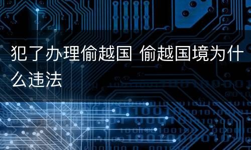 犯了办理偷越国 偷越国境为什么违法