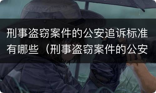 刑事盗窃案件的公安追诉标准有哪些（刑事盗窃案件的公安追诉标准有哪些规定）