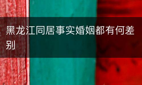 黑龙江同居事实婚姻都有何差别