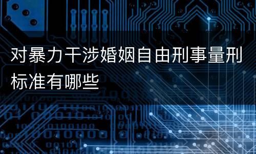对暴力干涉婚姻自由刑事量刑标准有哪些