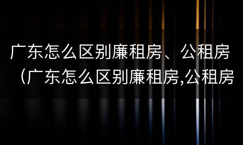 广东怎么区别廉租房、公租房（广东怎么区别廉租房,公租房呢）