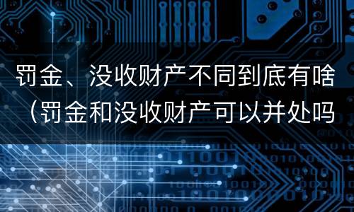罚金、没收财产不同到底有啥（罚金和没收财产可以并处吗）