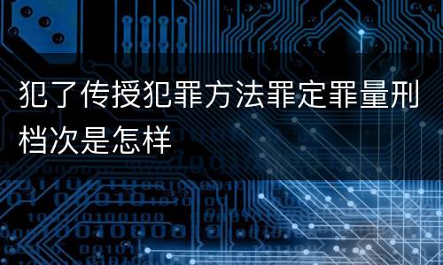 犯了传授犯罪方法罪定罪量刑档次是怎样