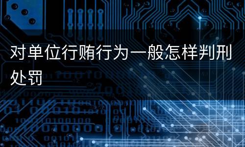 对单位行贿行为一般怎样判刑处罚