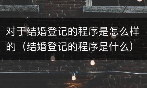 对于结婚登记的程序是怎么样的（结婚登记的程序是什么）