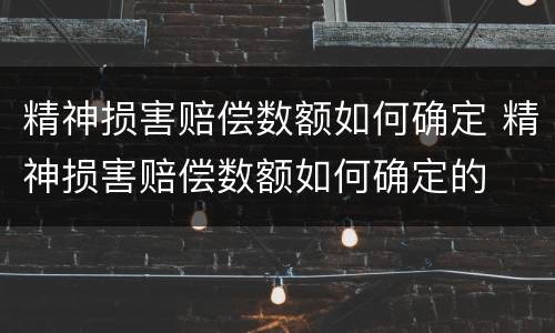 精神损害赔偿数额如何确定 精神损害赔偿数额如何确定的
