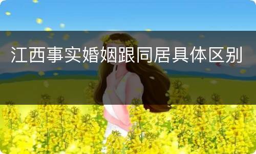 江西事实婚姻跟同居具体区别