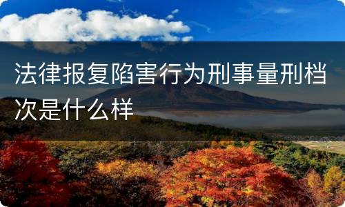 法律报复陷害行为刑事量刑档次是什么样