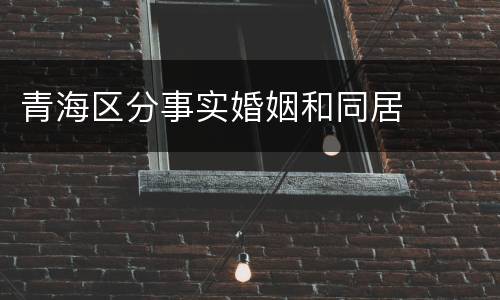 青海区分事实婚姻和同居