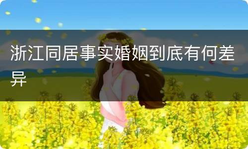浙江同居事实婚姻到底有何差异