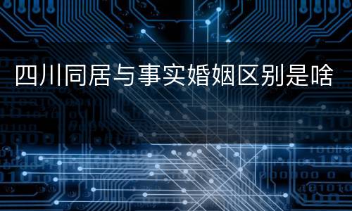 四川同居与事实婚姻区别是啥