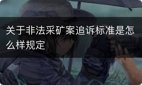 关于非法采矿案追诉标准是怎么样规定