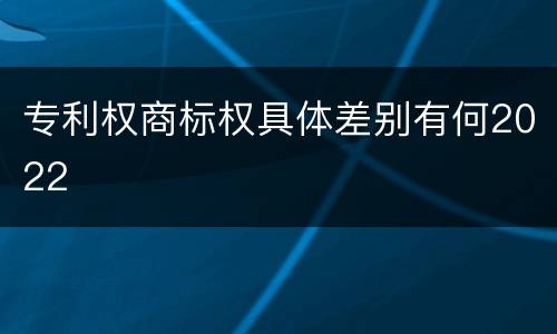 专利权商标权具体差别有何2022