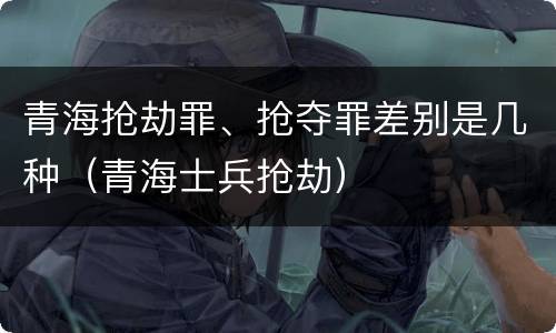 青海抢劫罪、抢夺罪差别是几种（青海士兵抢劫）