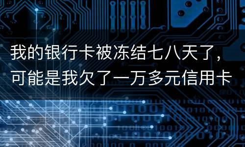 我的银行卡被冻结七八天了，可能是我欠了一万多元信用卡的钱吧