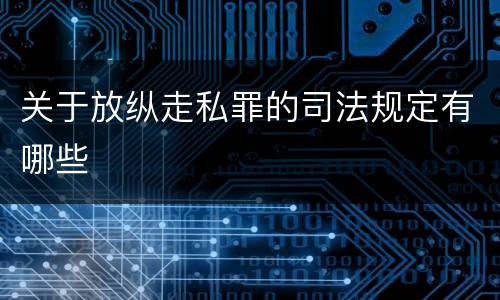 关于放纵走私罪的司法规定有哪些