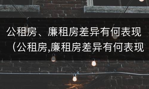 公租房、廉租房差异有何表现（公租房,廉租房差异有何表现和影响）