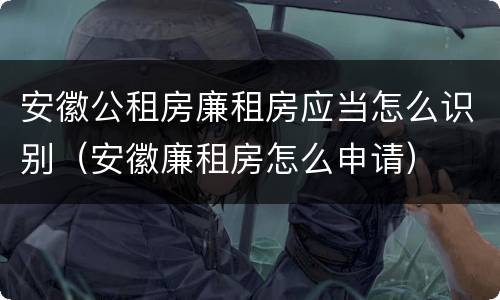 安徽公租房廉租房应当怎么识别（安徽廉租房怎么申请）