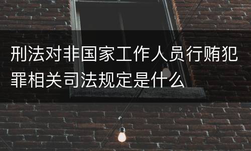 刑法对非国家工作人员行贿犯罪相关司法规定是什么