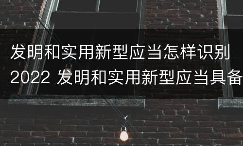 发明和实用新型应当怎样识别2022 发明和实用新型应当具备