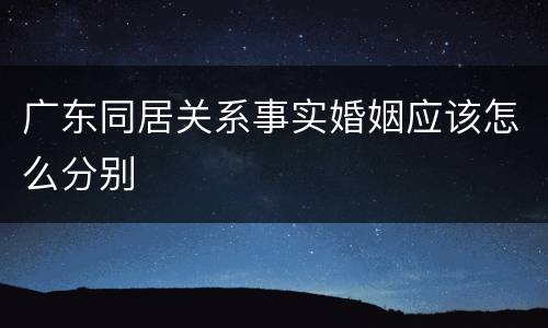 广东同居关系事实婚姻应该怎么分别