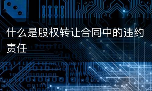 什么是股权转让合同中的违约责任