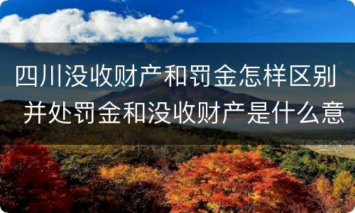 四川没收财产和罚金怎样区别 并处罚金和没收财产是什么意思