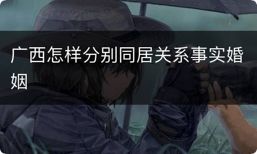 广西怎样分别同居关系事实婚姻