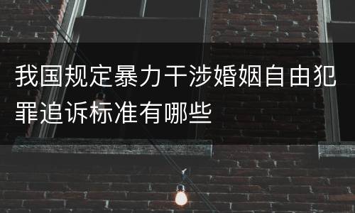 我国规定暴力干涉婚姻自由犯罪追诉标准有哪些