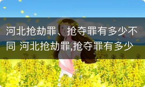 河北抢劫罪、抢夺罪有多少不同 河北抢劫罪,抢夺罪有多少不同判刑