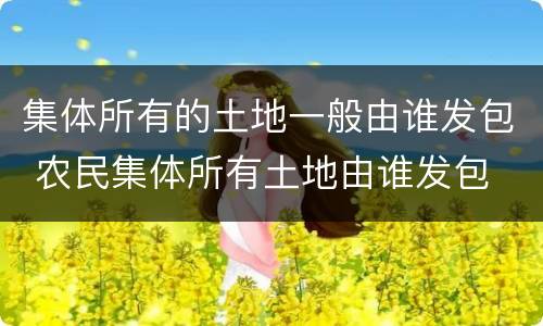 集体所有的土地一般由谁发包 农民集体所有土地由谁发包