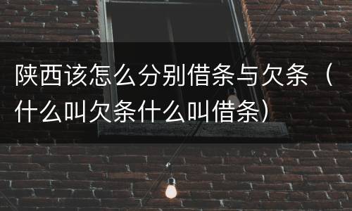 陕西该怎么分别借条与欠条（什么叫欠条什么叫借条）