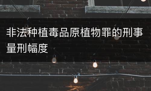 非法种植毒品原植物罪的刑事量刑幅度