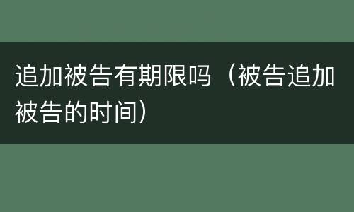 追加被告有期限吗（被告追加被告的时间）