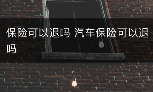 保险可以退吗 汽车保险可以退吗