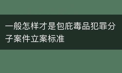一般怎样才是包庇毒品犯罪分子案件立案标准