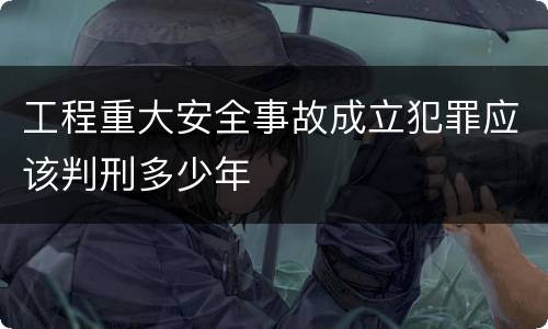 工程重大安全事故成立犯罪应该判刑多少年