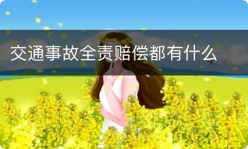 交通事故全责赔偿都有什么