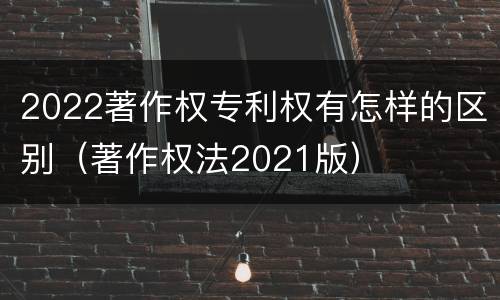 2022著作权专利权有怎样的区别（著作权法2021版）
