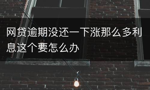 网贷逾期没还一下涨那么多利息这个要怎么办