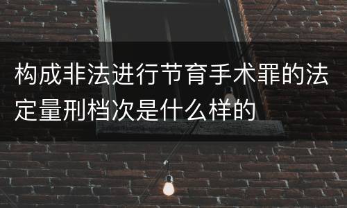 构成非法进行节育手术罪的法定量刑档次是什么样的