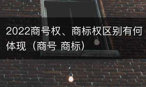 2022商号权、商标权区别有何体现（商号 商标）