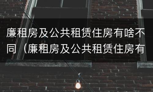 廉租房及公共租赁住房有啥不同（廉租房及公共租赁住房有啥不同吗）
