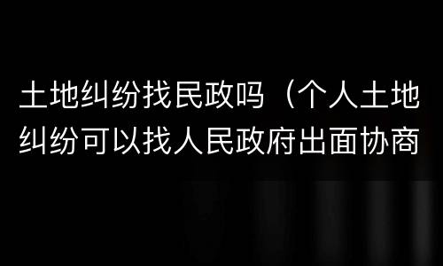 土地纠纷找民政吗（个人土地纠纷可以找人民政府出面协商么?）